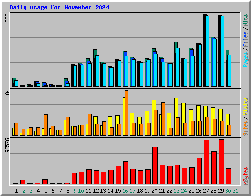 Daily usage for November 2024