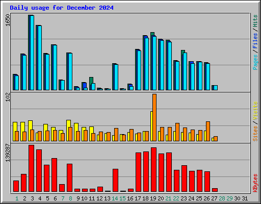 Daily usage for December 2024