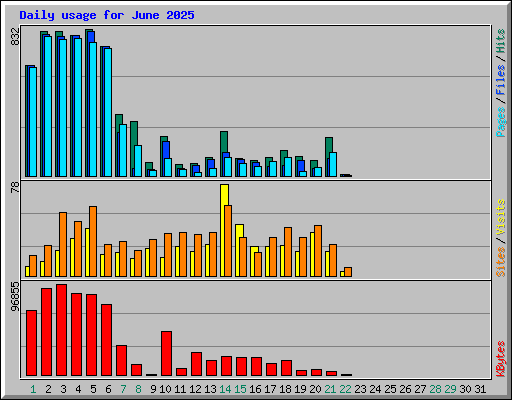 Daily usage for June 2025