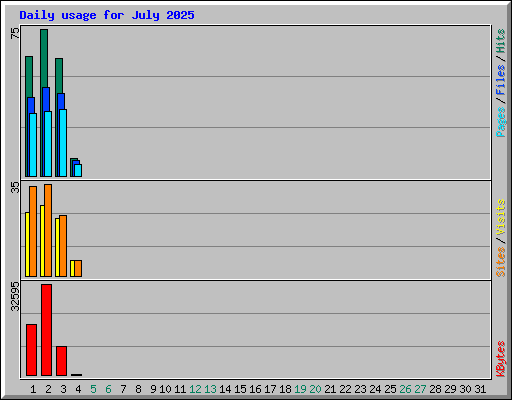 Daily usage for July 2025