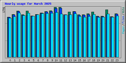 Hourly usage for March 2025