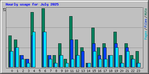 Hourly usage for July 2025