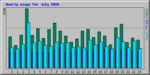 Hourly usage for July 2026